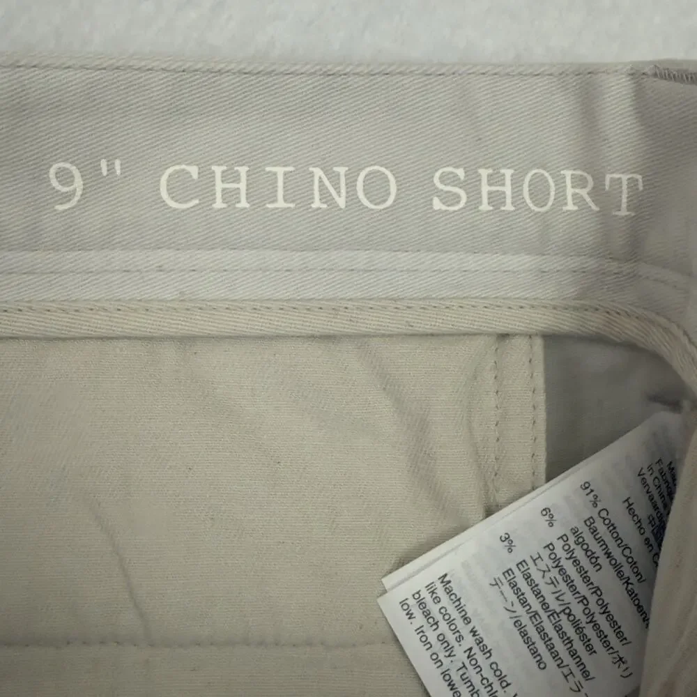 Madewell Shorts Mens 36 Beige Chino Classic Fit Cotton Blend Casual NWT